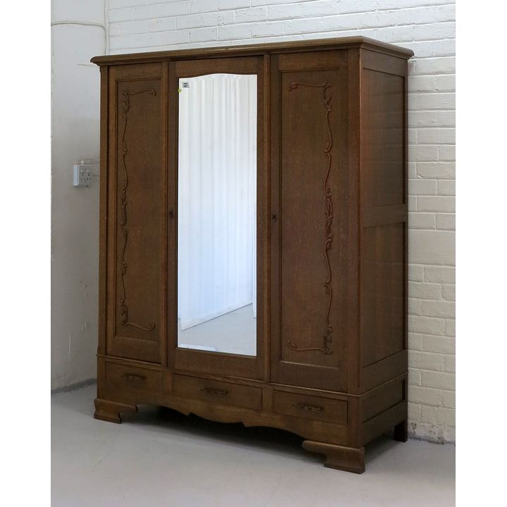 BELGIAN OAK TWO-DOOR CUPBOARD