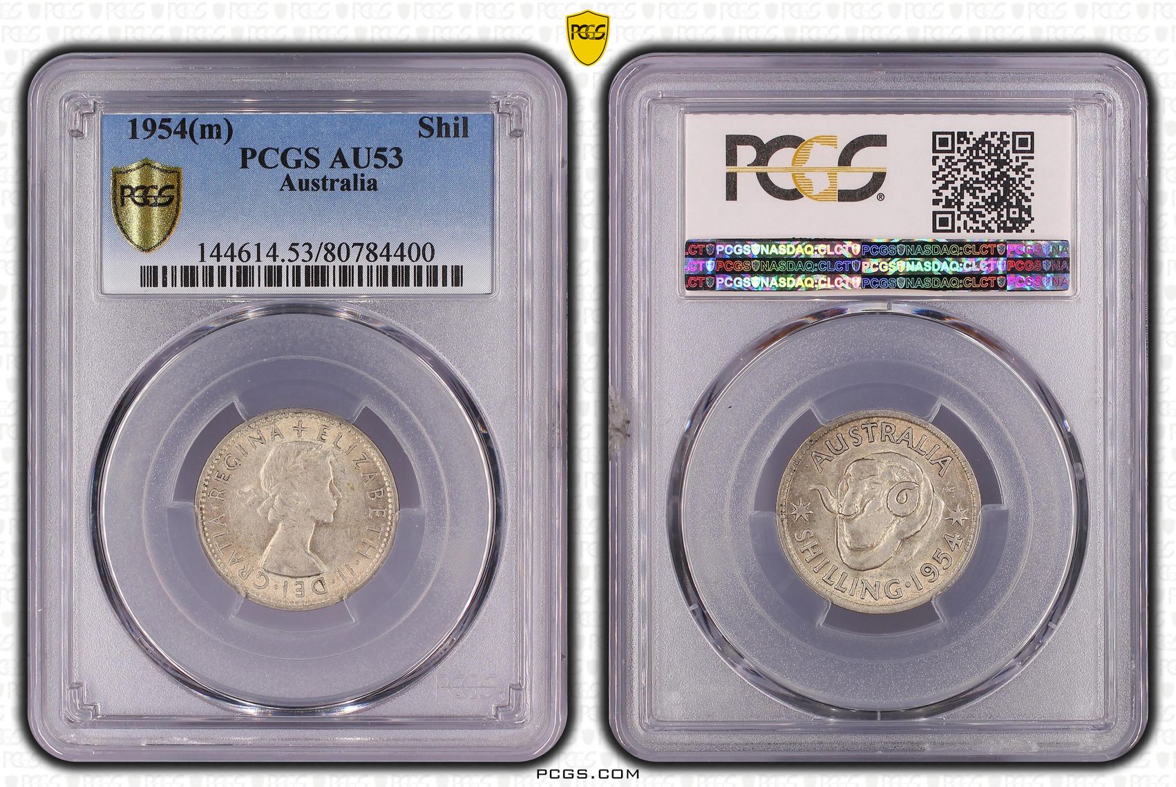 Shilling, 1954(m), PCGS AU53