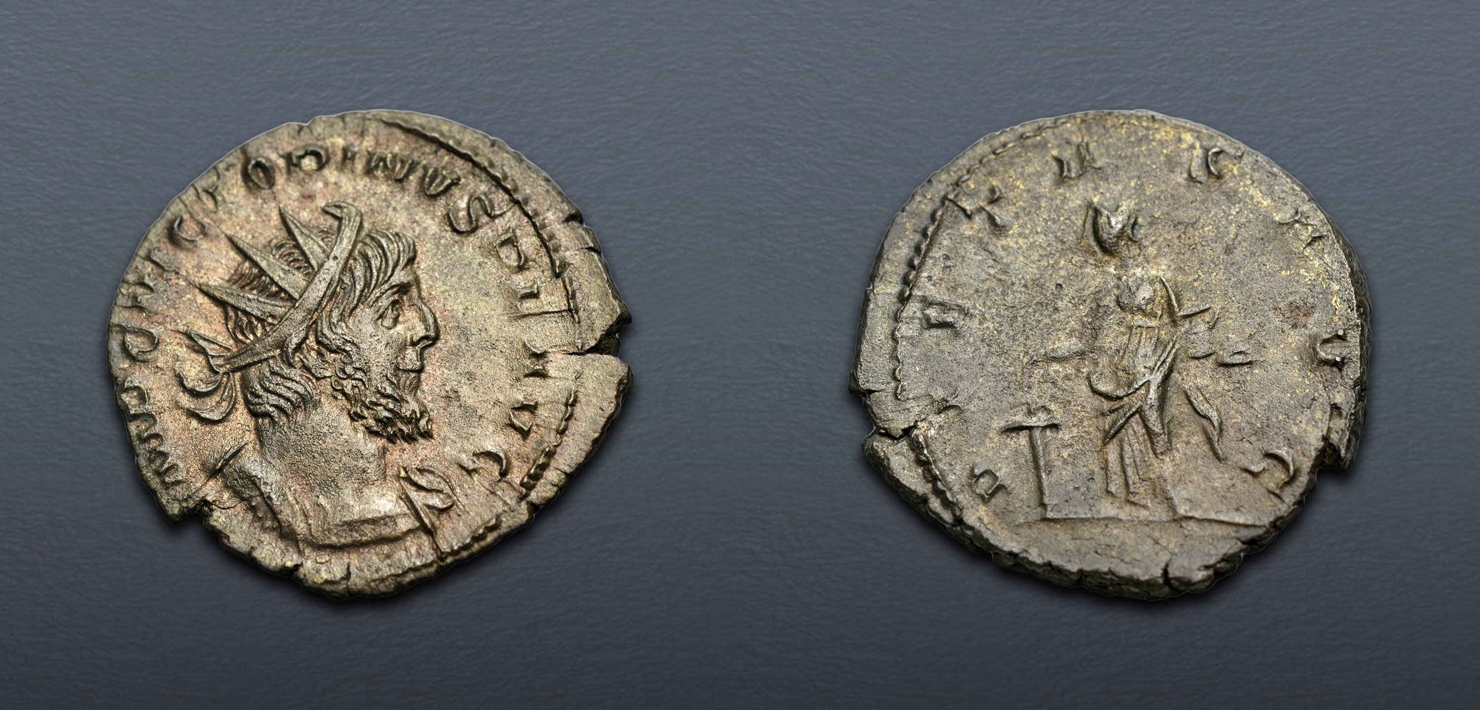 Victorinus. Romano-Gallic Emperor, AD 269-271. Antoninianus (22.5mm, 3. ...