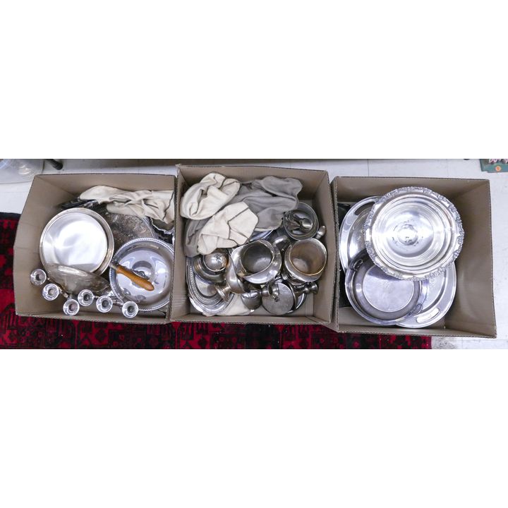3 Boxes Silverplated Serving Pieces