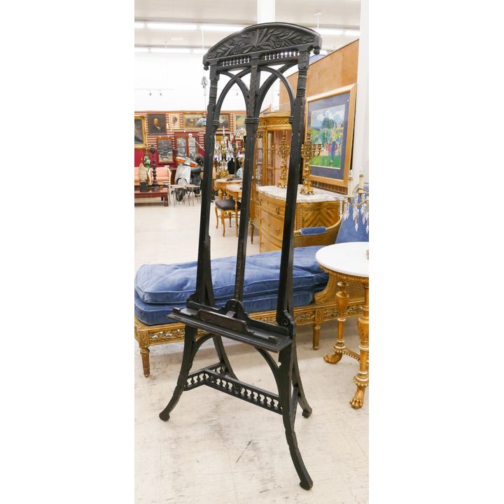 Victorian Ebonized Wood Eastlake Standing Easel- some old repairs- 73x22x22''