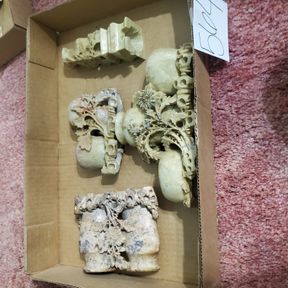 Stone, marble, alabaster ahnd carved oriental holders