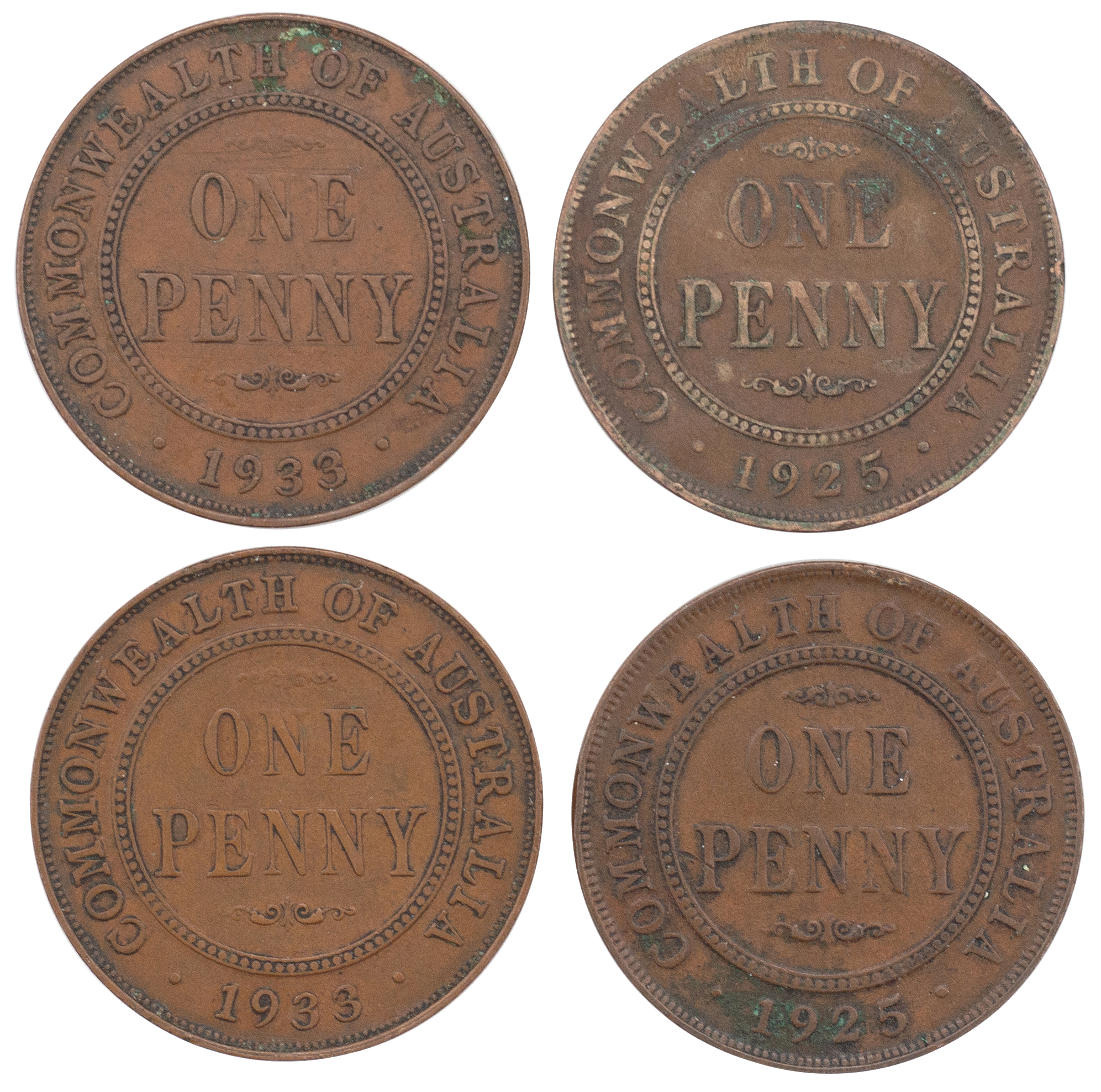 George V, Penny, 1925, F - gF
