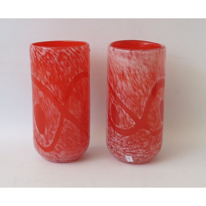 PAIR OF STUDIO GLASS VASES