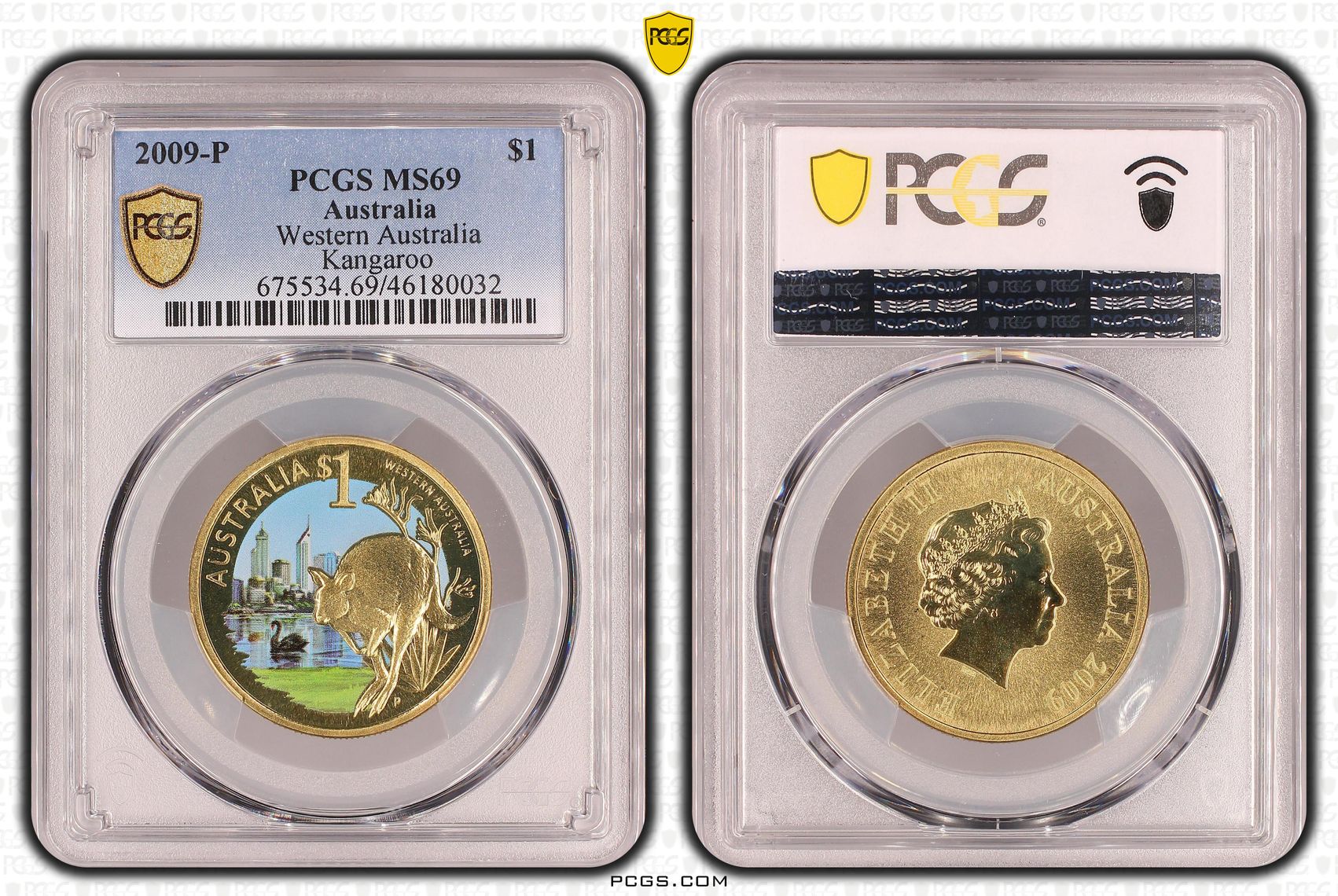 Western Australia, One Dollar, 2009-P POP Report 6/0, PCGS MS 69