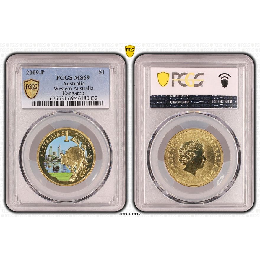 Western Australia, One Dollar, 2009-P POP Report 6/0, PCGS MS 69