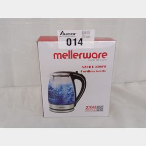 MELLERWARE KETTLE 360 DEGREE CORDLESS GLASS SILVER 1.8L 2200W ''AZURE''