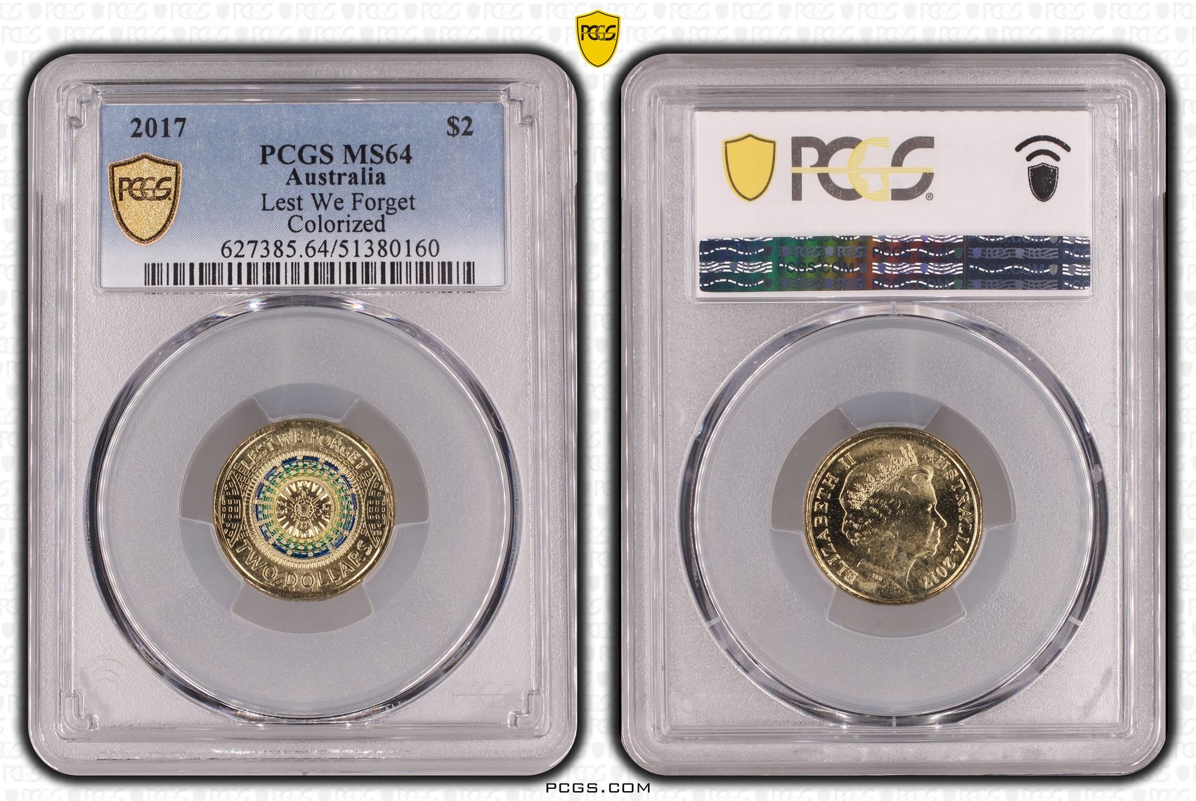 Lest We Forget Colorized, Two Dollar, 2017, PCGS MS64