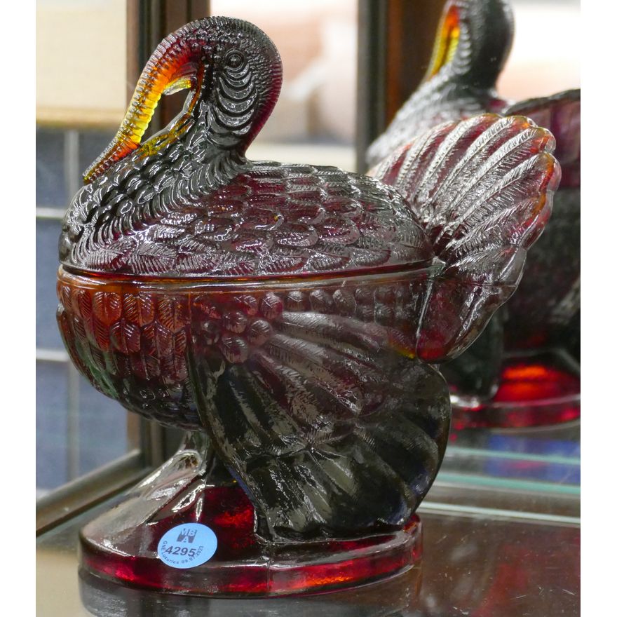 Vintage Ruby Turkey Compote 8''