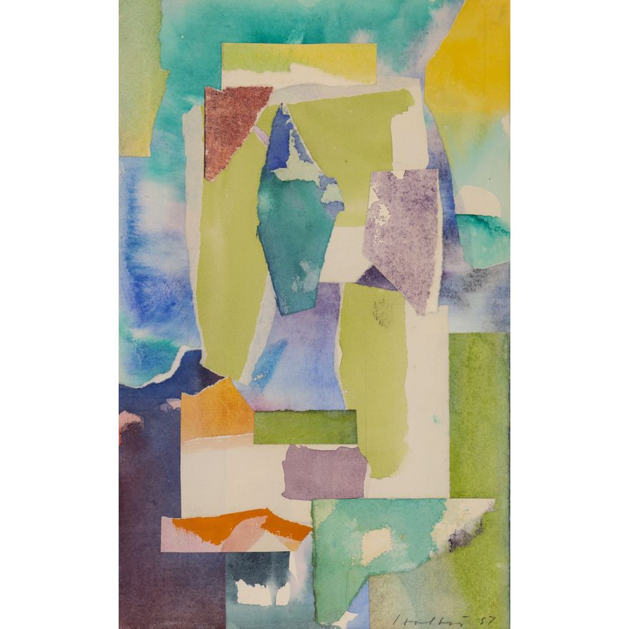 Carl Holty ''Collage'' 1957 Watercolor
