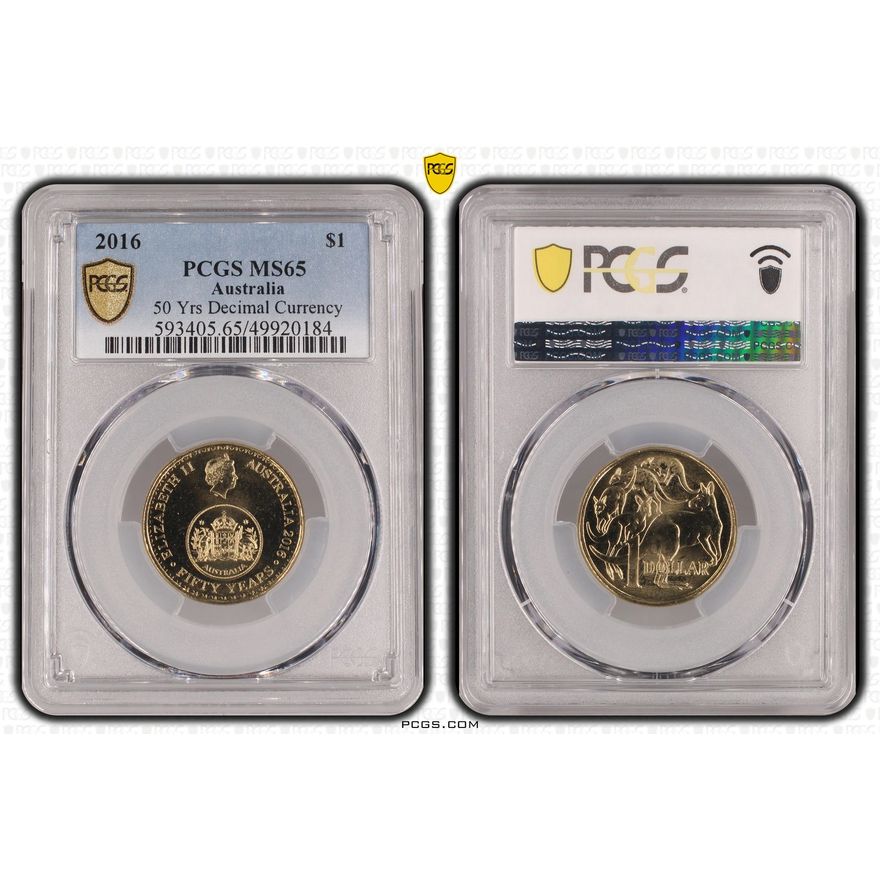 50 Yrs Decimal Currency, One Dollar, 2016, PCGS MS65