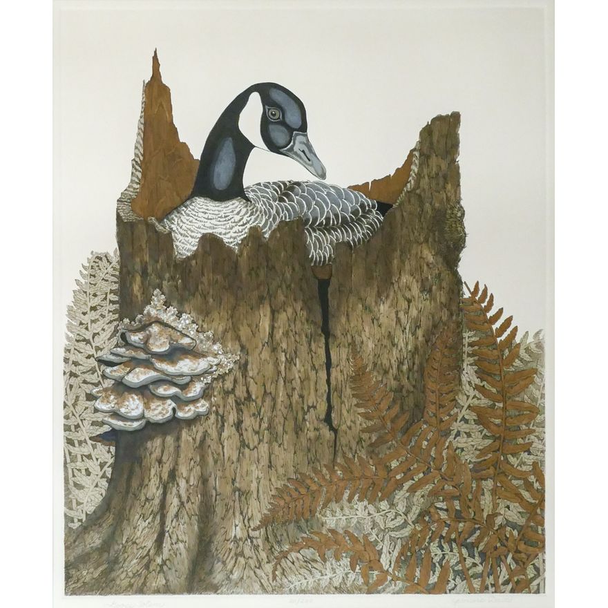 Yvonne Davis ''Goose Totem'' S/N Etching Framed 31''x27''.