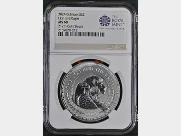 2024 LION & EAGLE SILVER 2 POUND (212TH COIN STRUCK) MS68