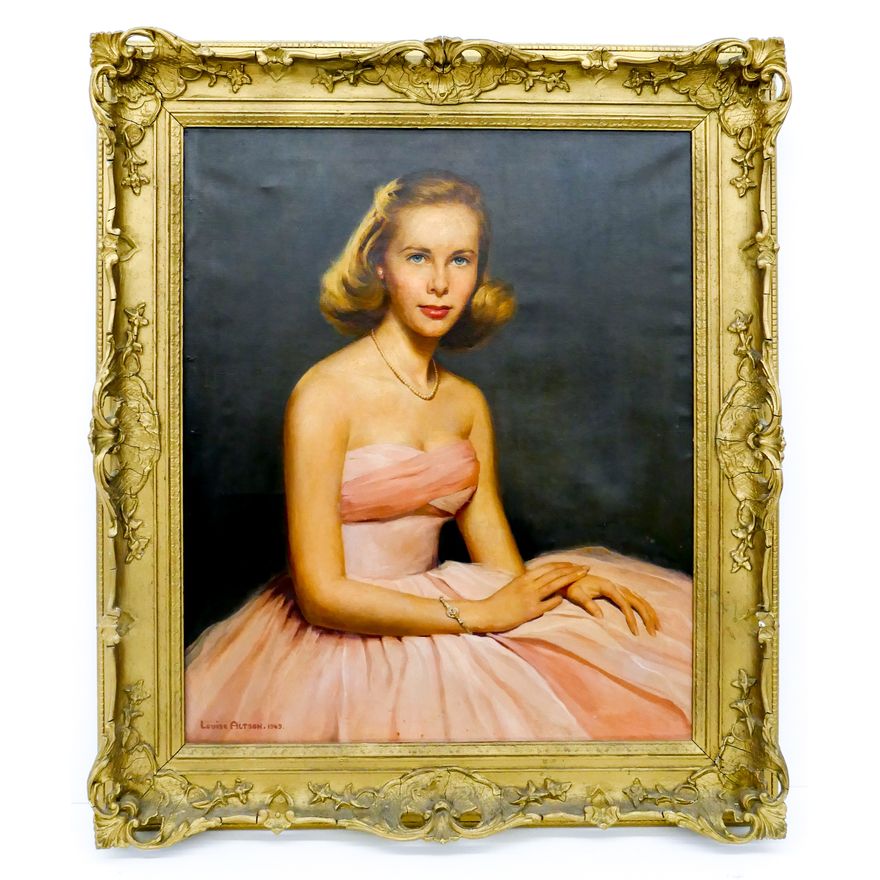 Louise (Vandenbergh) Altson (1910-2010 New York) Portrait of a Young Socialite Oil