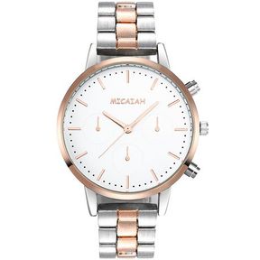 Micaiah Saint Moritz Steel Rose Gold Ladies Watch White Lumi Dial | BATTERY FLAT