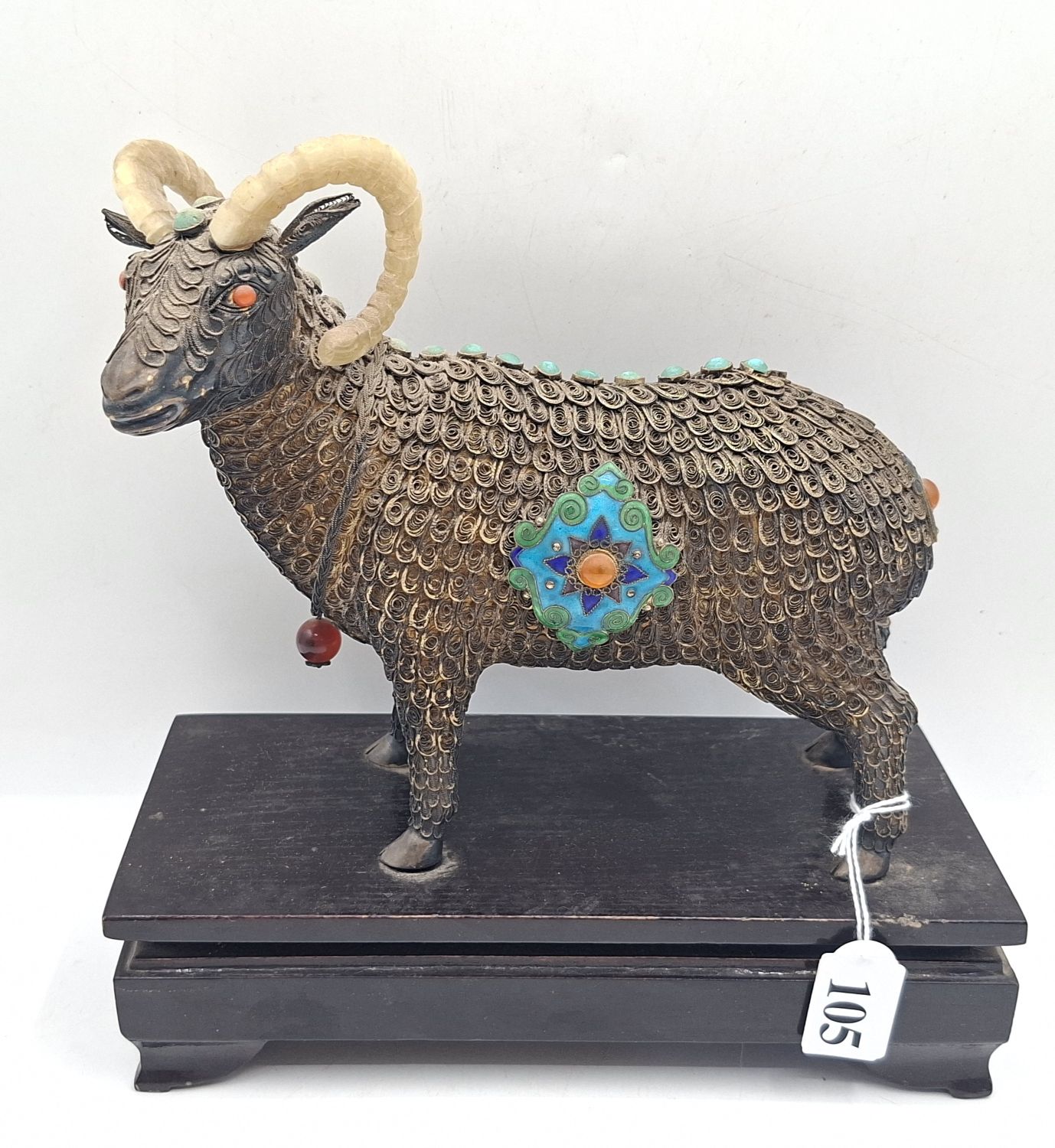 Silver Filigree Model Of A Ram