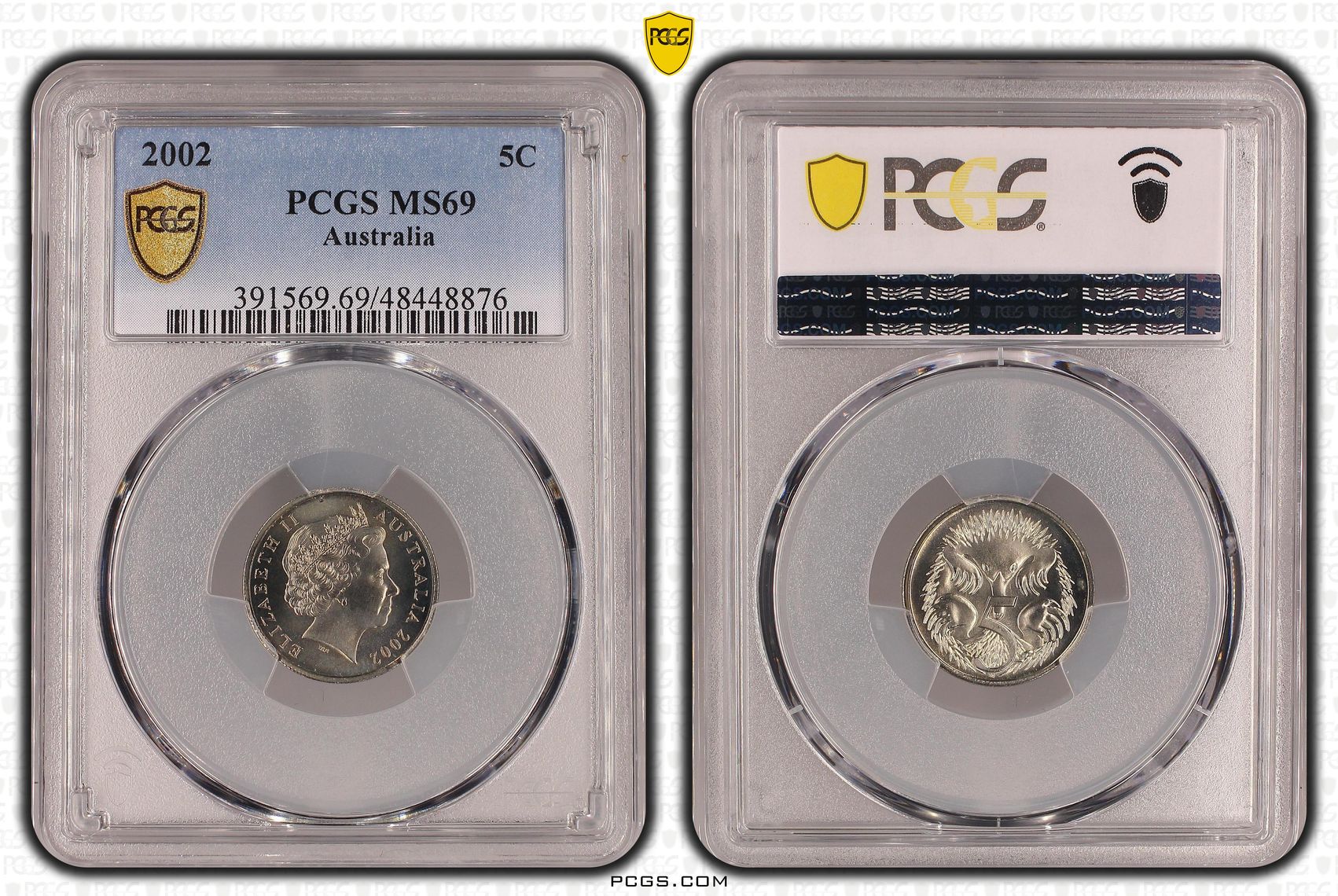 Five Cent, 2002, PCGS MS69