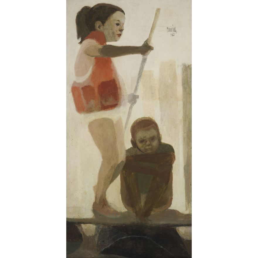 William Cumming ''Kids on a Raft'' 1962 Oil and Tempera