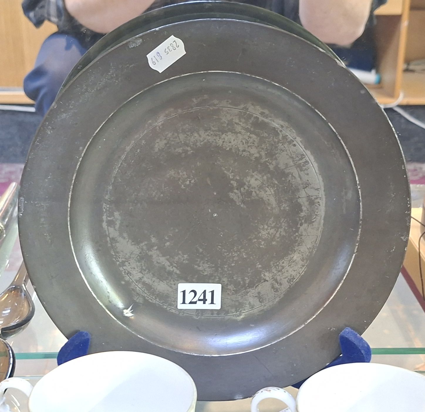 1241 · PLAIN RIMMED PEWTER PLATE