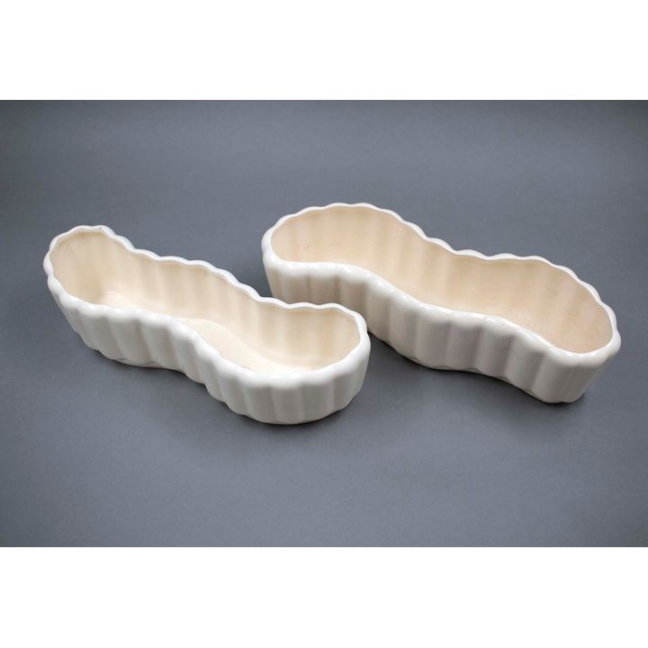 Crown Lynn Potteries - A pair of large sinuous trough vases