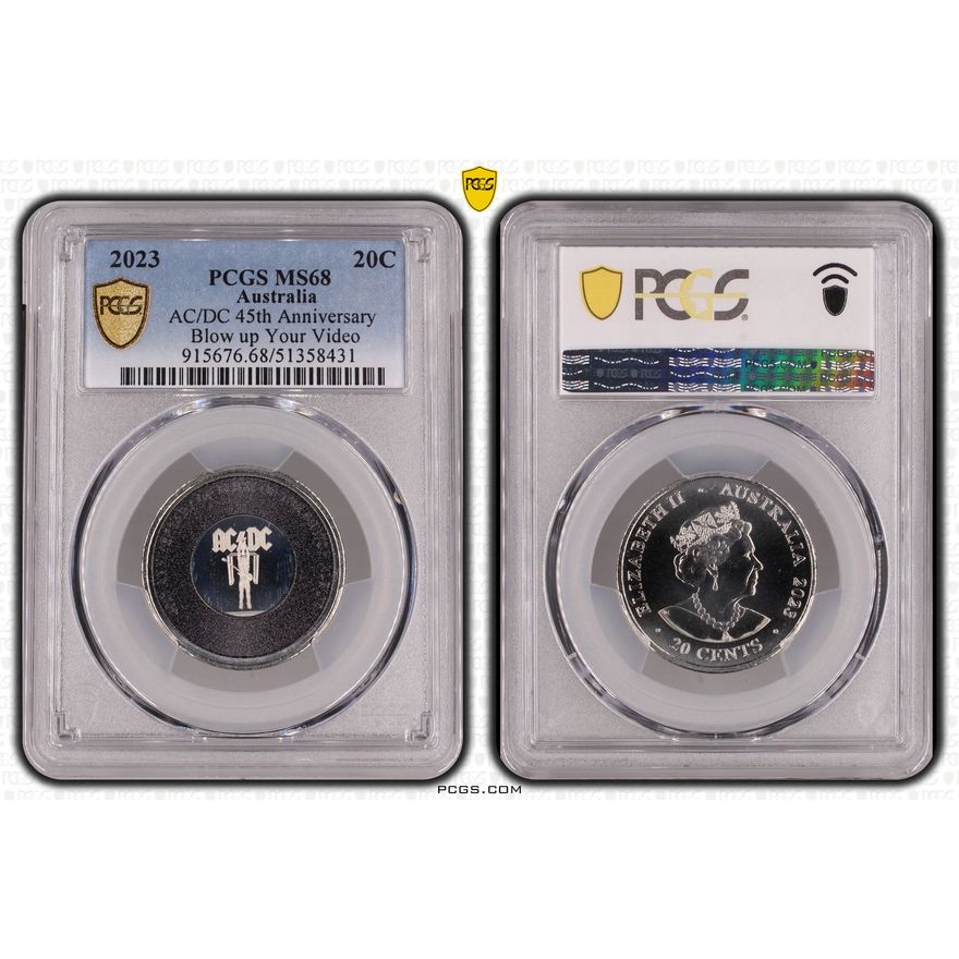 AC/DC 45th Anniversary - Blow up Your Video, Twenty Cent, 2023, PCGS MS68
