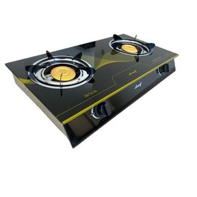 2 Burner Tempered Glass Panel Gas Stove with Auto Ignition Aruif Brand | NOT TESTED/ NO REGULATOR AND PIPE