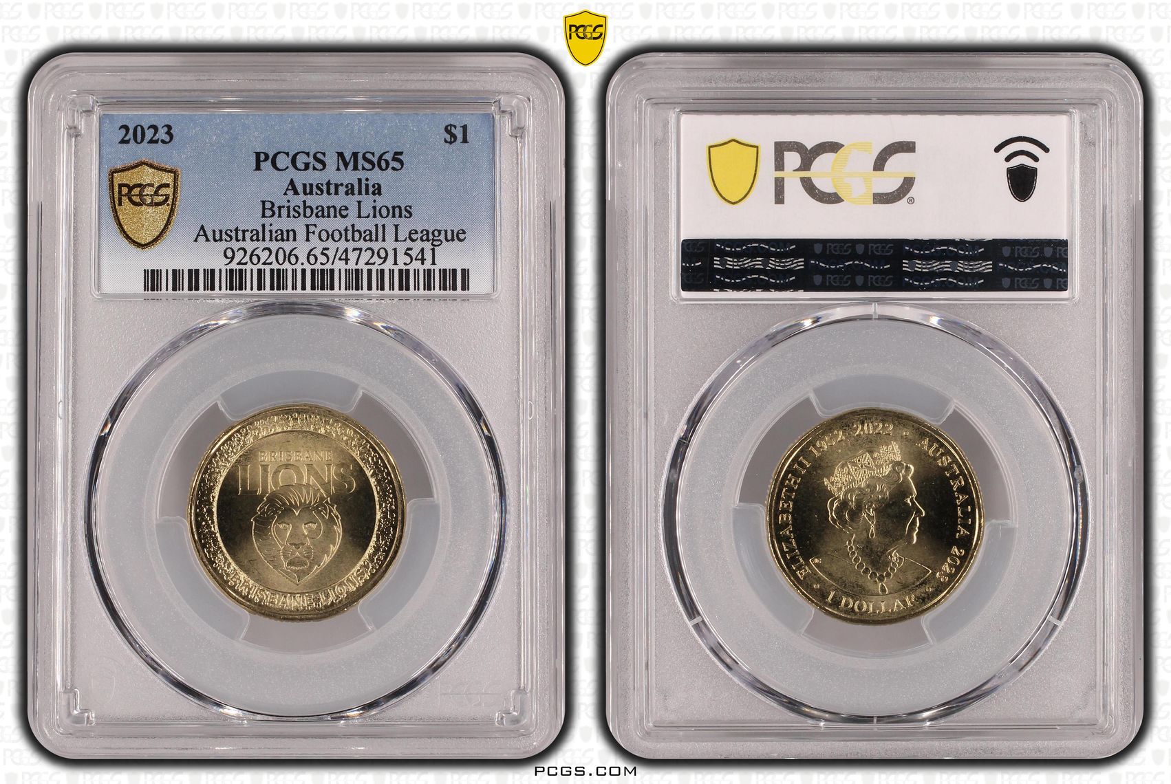 AFL - Brisbane Lions, One Dollar, 2023, PCGS MS 65