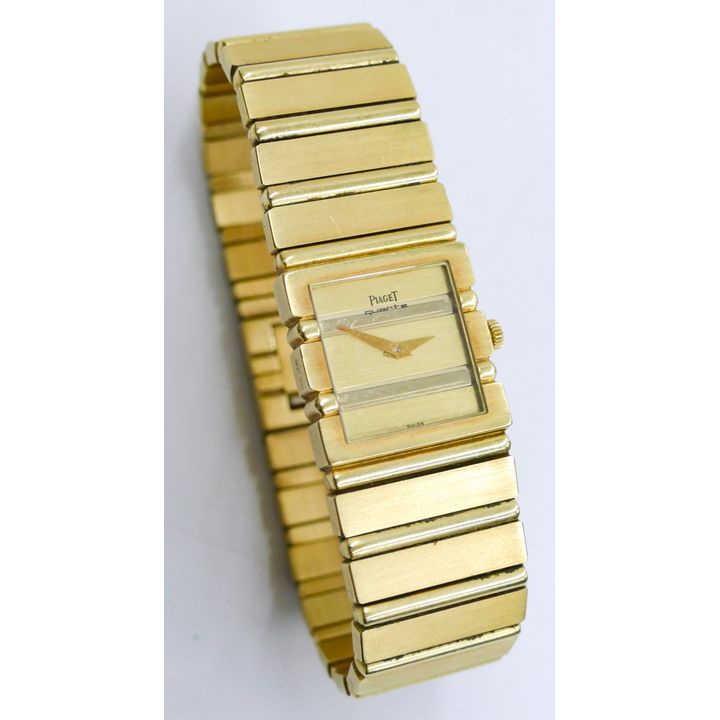 Men's Piaget 18k Solid Band Polo Tank Wristwatch