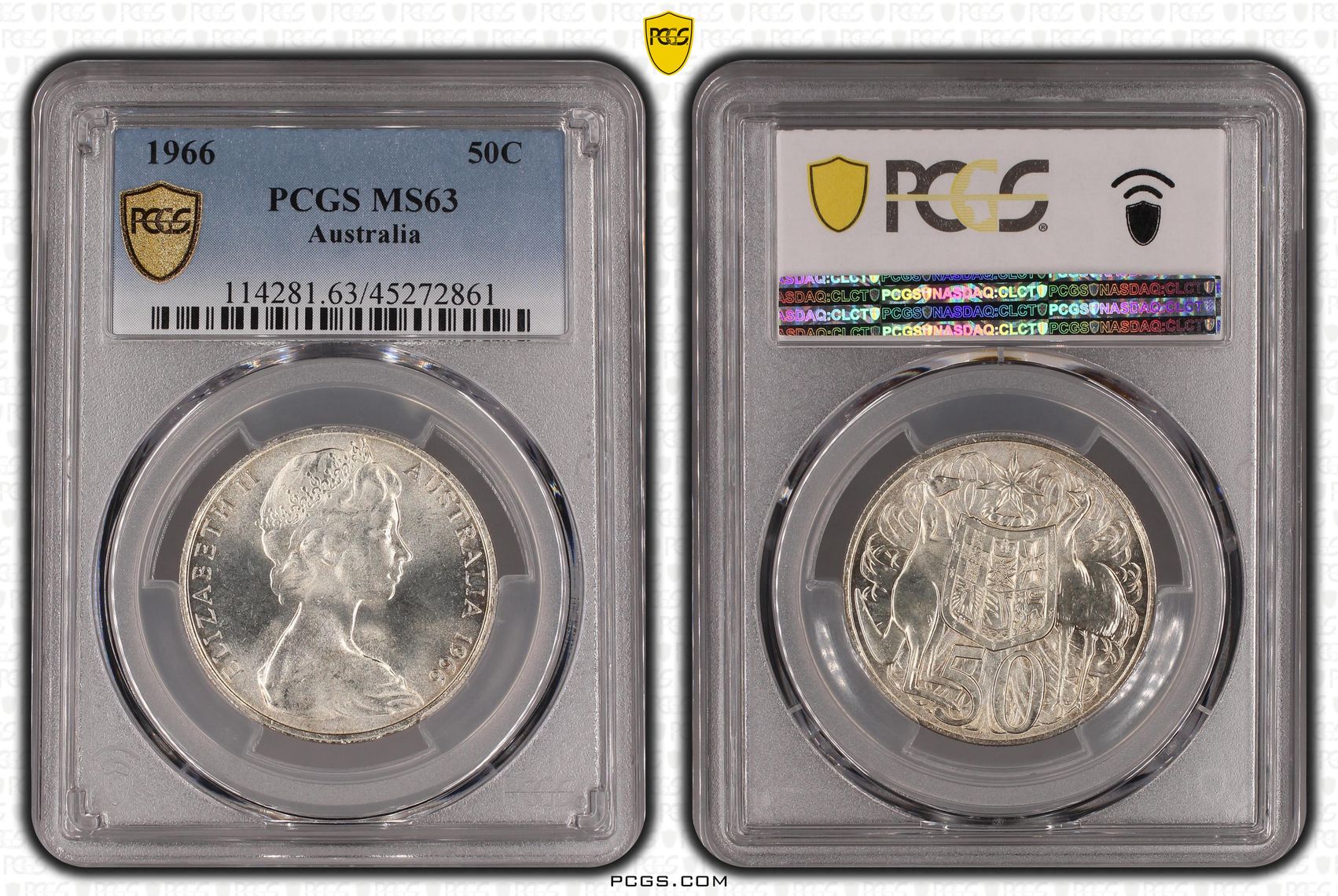 , Fifty Cent, 1966, PCGS MS63