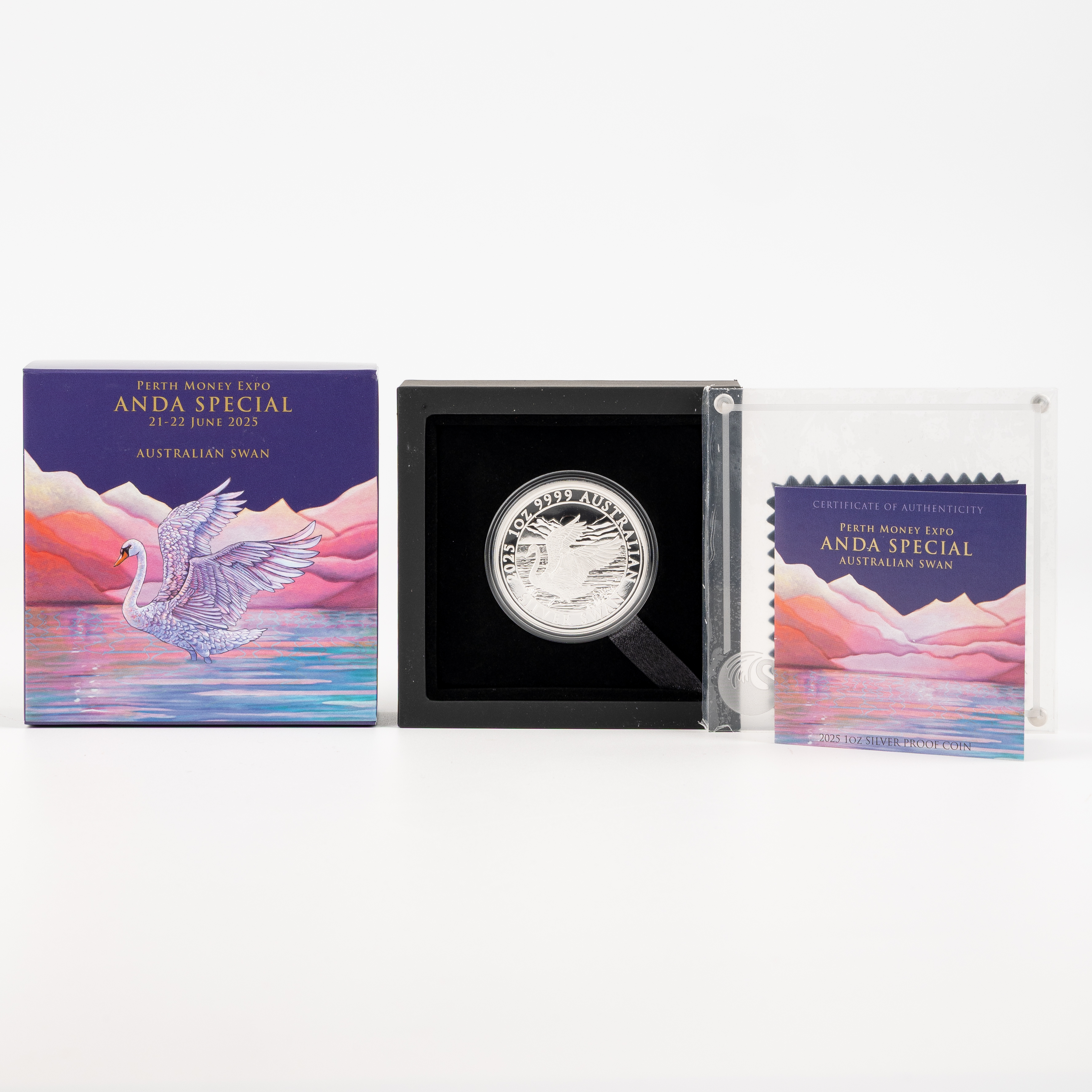 Charles III, Perth Mint - ANDA Australian Swan, One Dollar, 2025, FDC