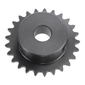 UXCELL 25 TOOTH ROLLER SPROCKET B TYPE, #25 CHAIN, SINGLE STRAND 1/4" PITCH, 12MM BORE BLACK OXIDE C45 CARBON STEEL WITH SET SCREW