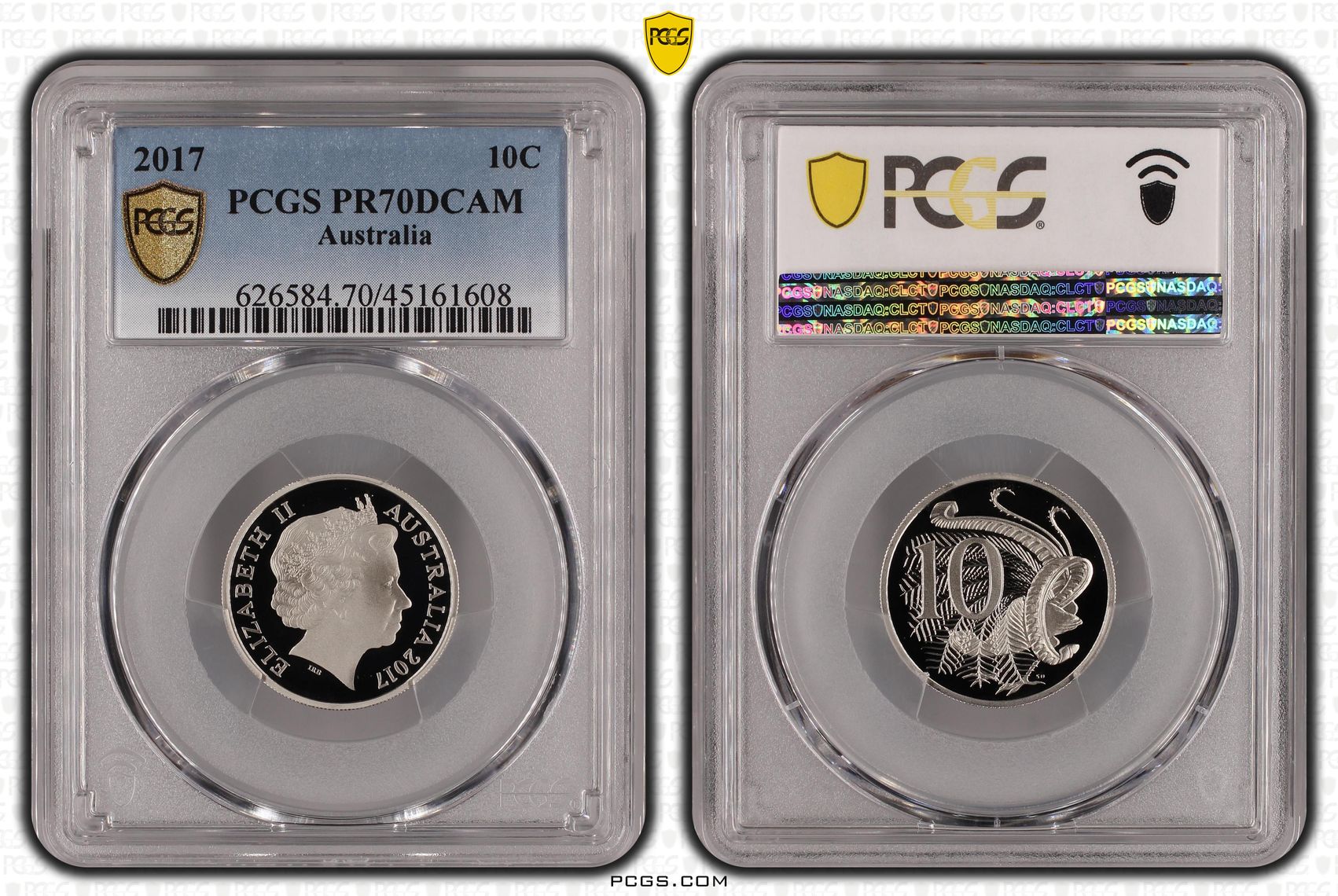 Elizabeth II, Ten Cent, 2017, PCGS PR 70DCAM