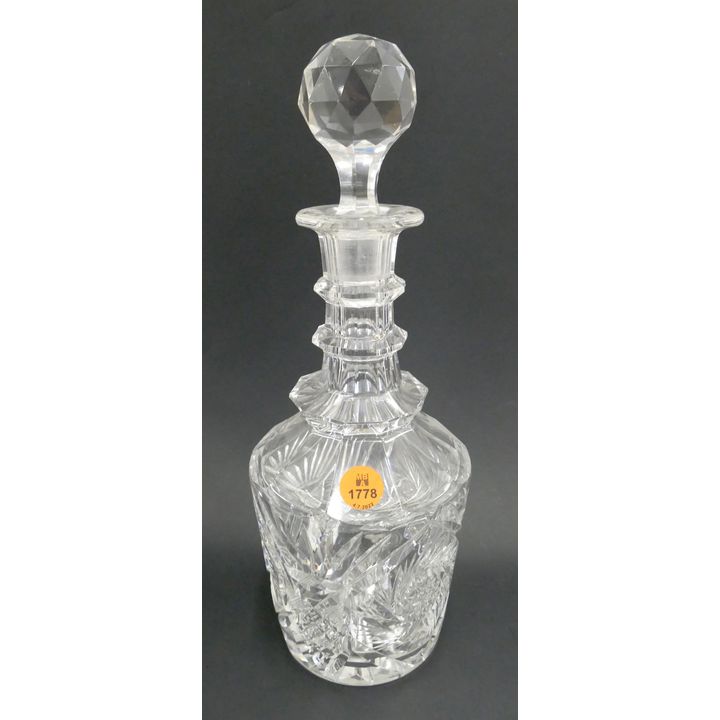 Antique Brilliant Cut Glass Decanter- 11''