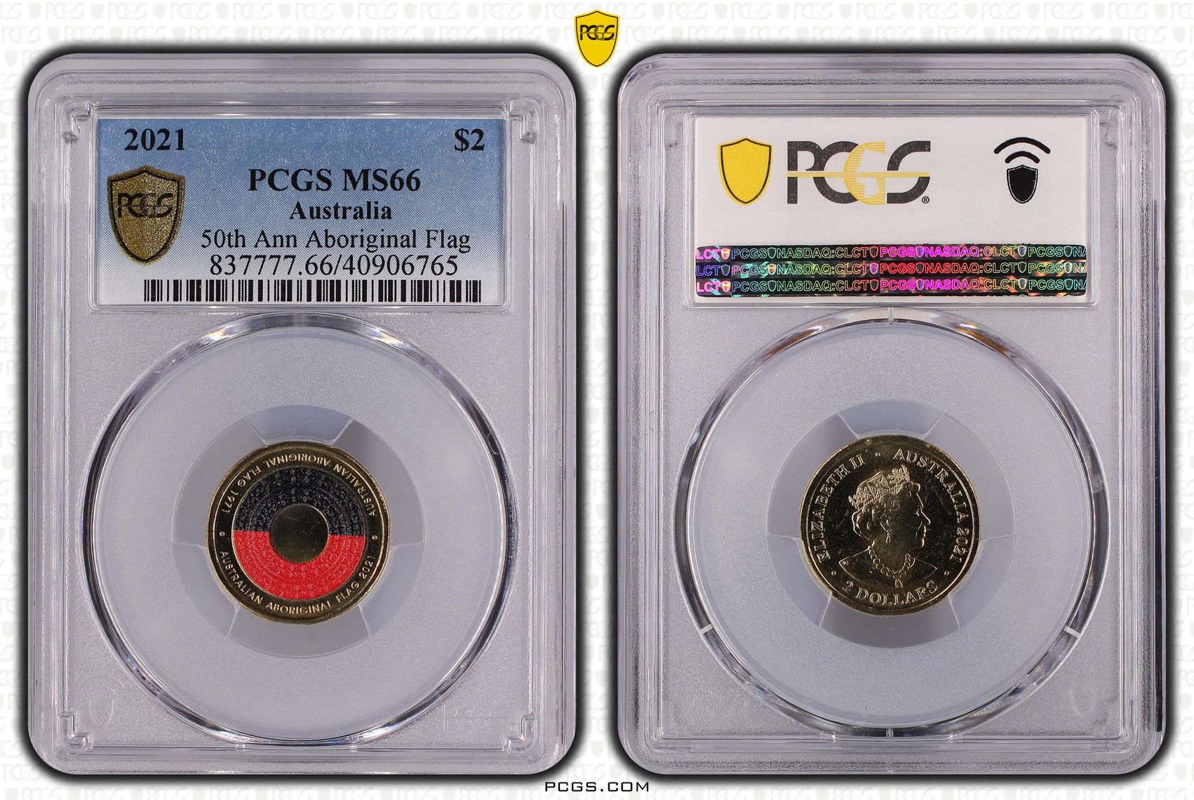 2021 Australia Two Dollar, $2 50th Ann Aboriginal Flag PCGS - MS66 -765