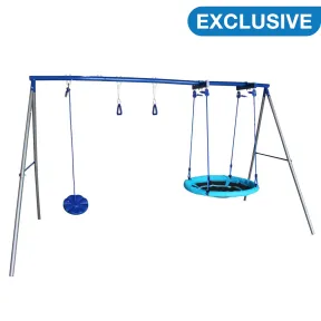 Sportspower Multiplay Saucer Monkey Bars and Button Swing |