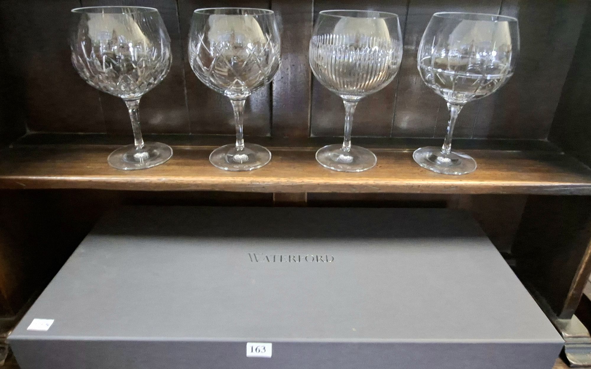 A SET OF WATERFORD GIN GLASSES