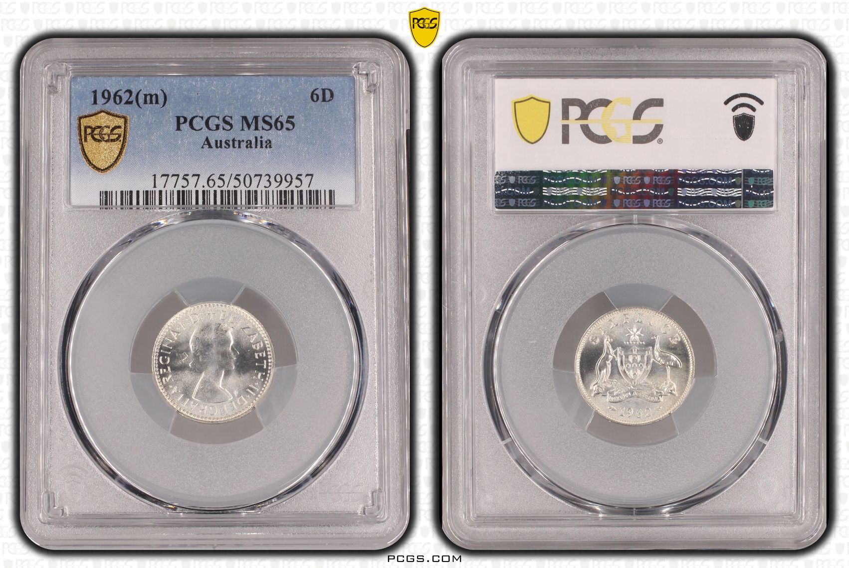 Elizabeth II, Sixpence, 1962(m), PCGS MS65