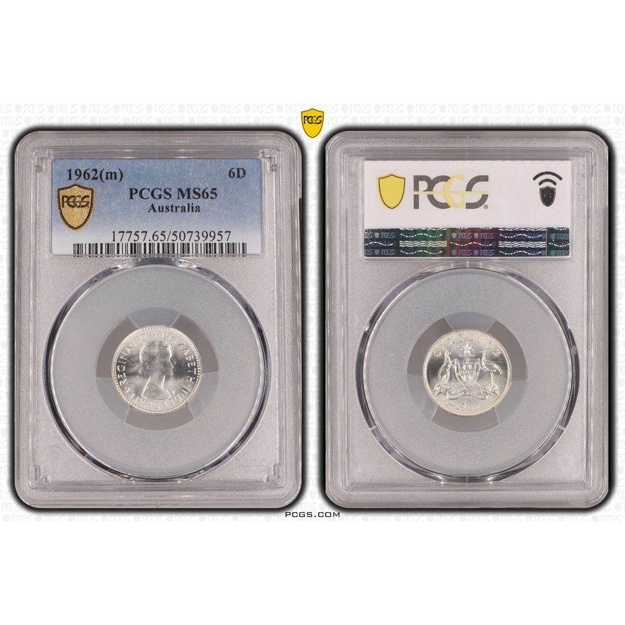 Elizabeth II, Sixpence, 1962(m), PCGS MS65