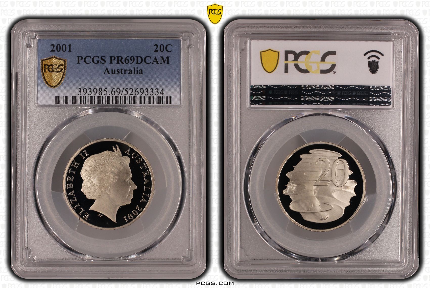 Twenty Cent, 2001, PCGS PR69DCAM