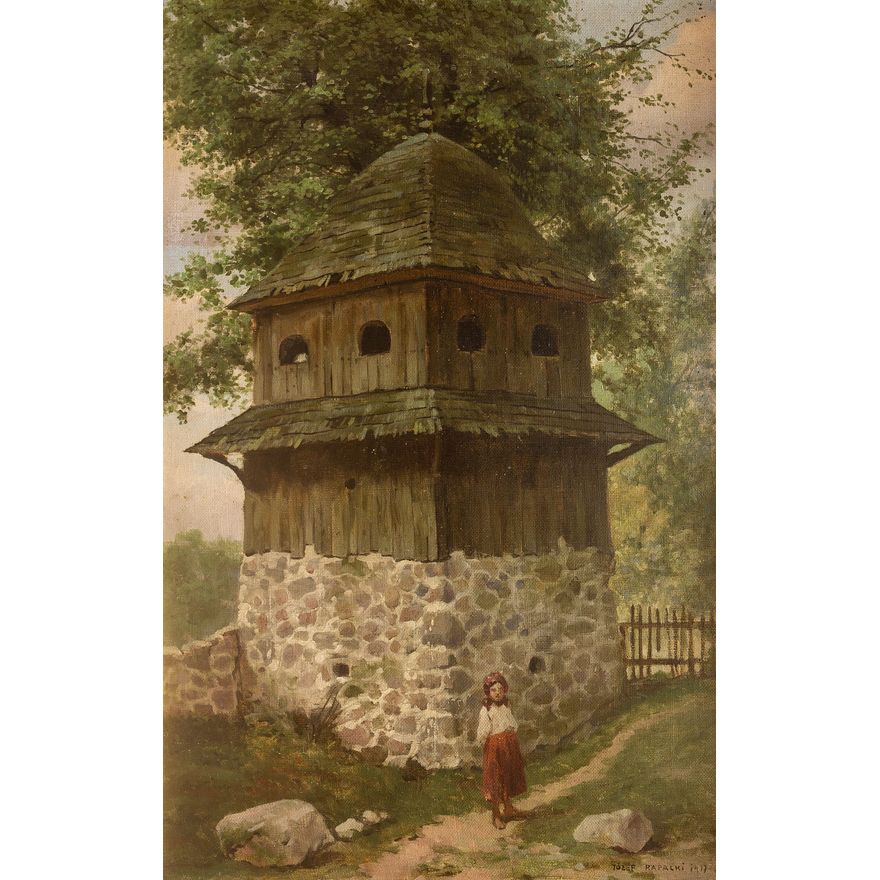 Józef Rapacki | Przed dzwonnicą, 1917 r.