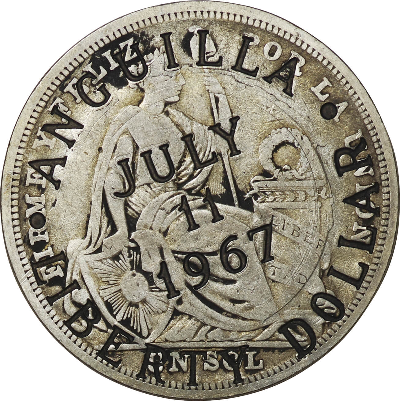 アンギラ リバティーダラー銀貨 5ペソ銀貨