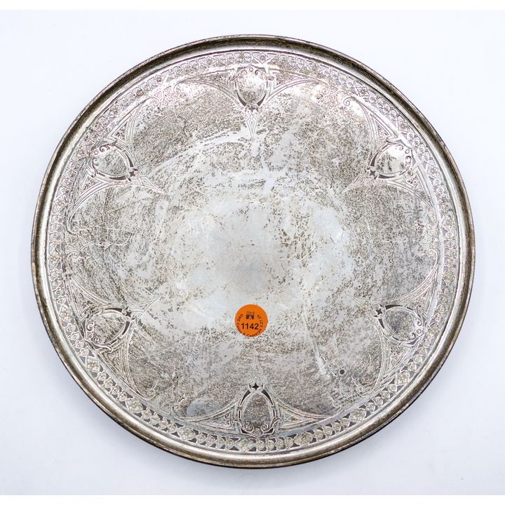 Birks Sterling Pierced Round Serving Tray 10'' - 449 Grams