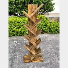 ***RUSTIC 8 SHELF WOODEN TREE BOOKSHELF TLBS2104 ***
