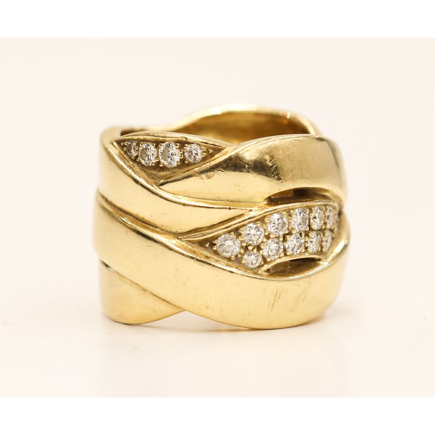 Designer 18k Diamond Weave Ring