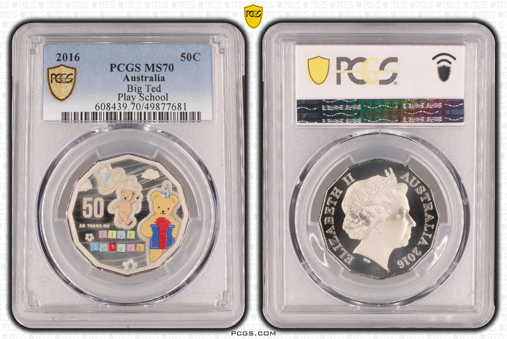 Play School Big Ted POP 12/0, Fifty Cent, 2016, PCGS MS70