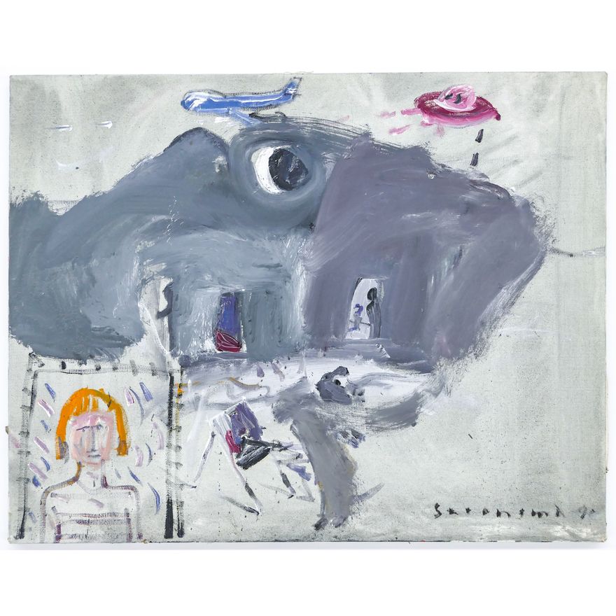 Jay Steensma ''Whale in Flight'' Signed 1991 Oil on Canvas 22''x28''