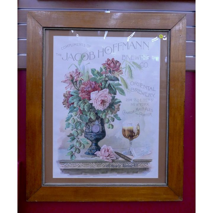 Antique Jacob Hoffmann Brewing Company Lithograph Framed- 36x30''