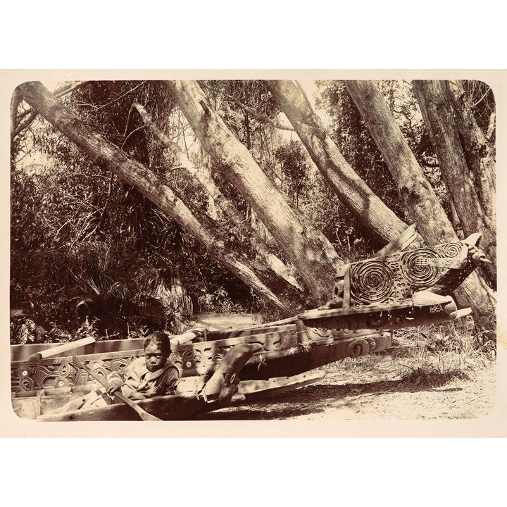 Photographer Unknown 'Boy with Hoe and Waka on the foreshore'