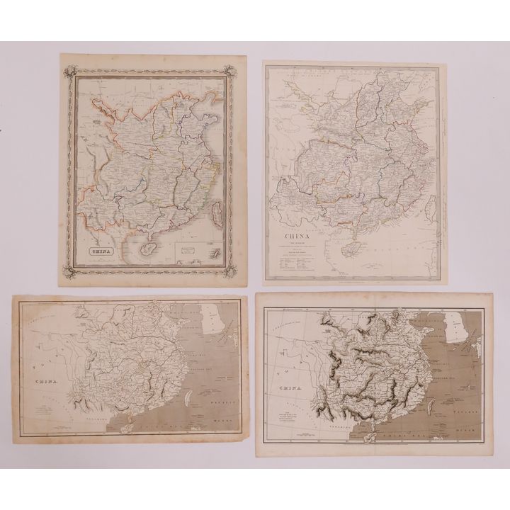4pc 19th Century British Maps of China 1808-1846