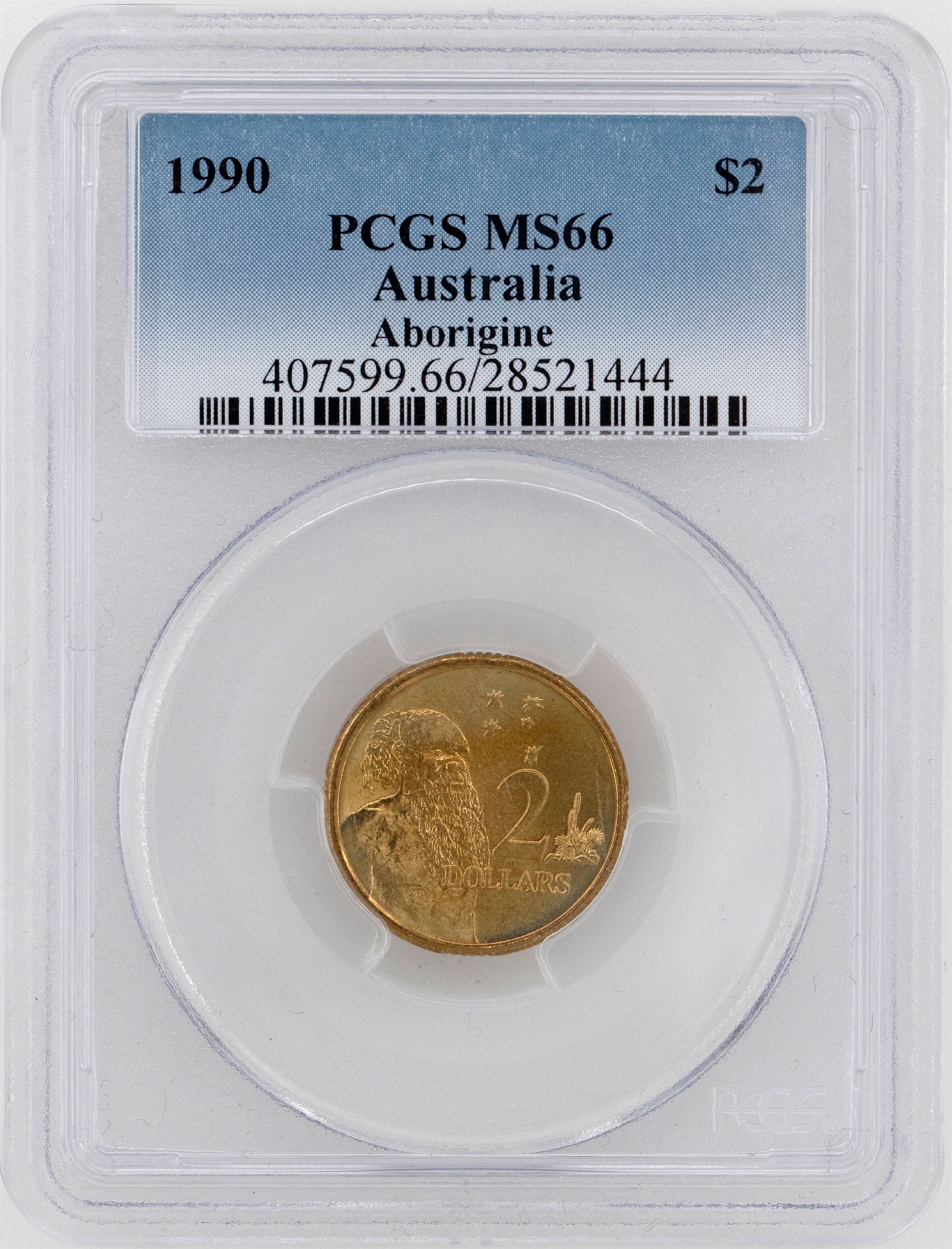 1990 Australia Two Dollar, $2 PCGS - MS66 -444